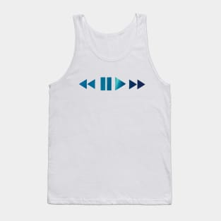 Space Stars Galaxy Aurora Night Music Play Button Tank Top